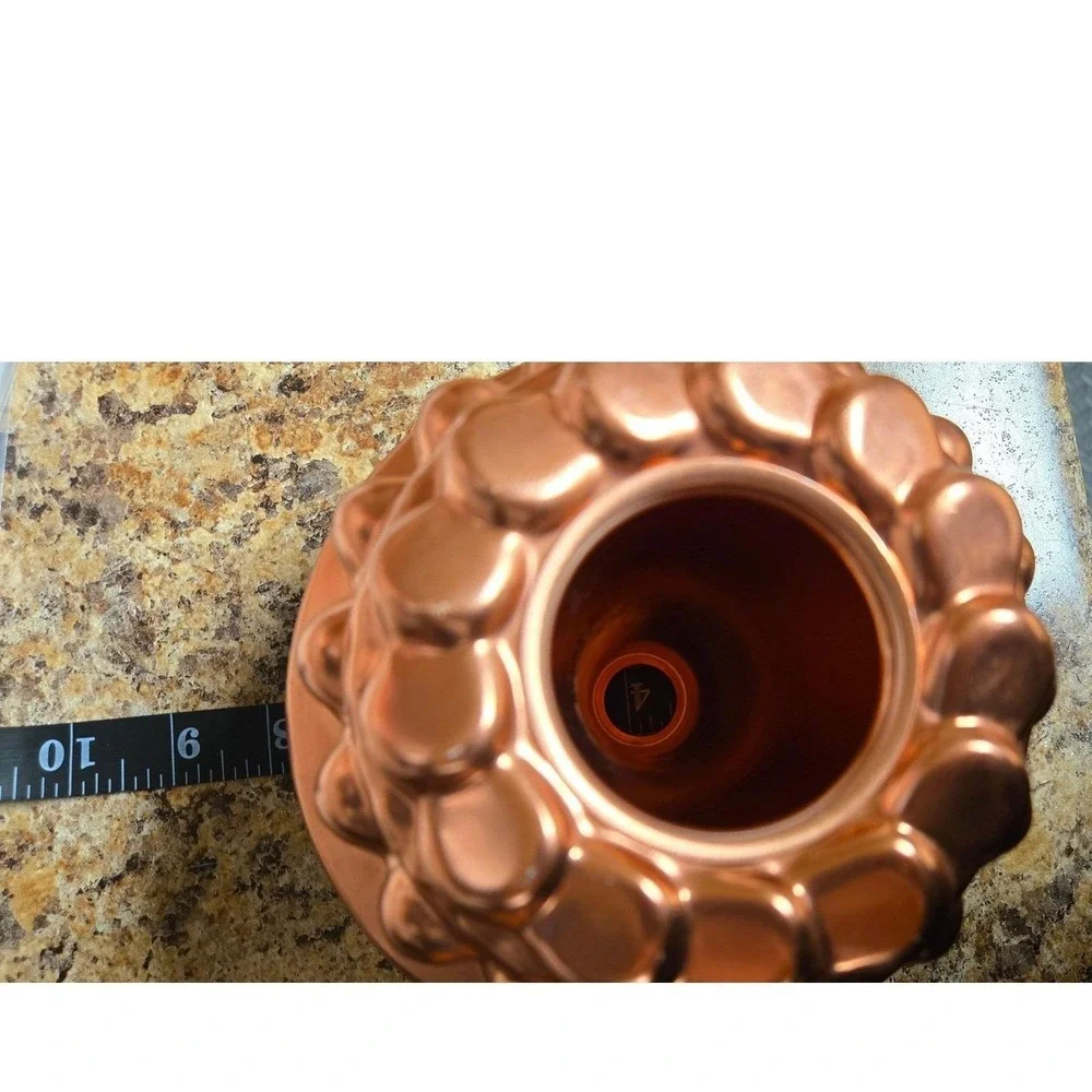 Set of 2 Copper Metal Jelly Molds Fluted Scalloped Vintage Style